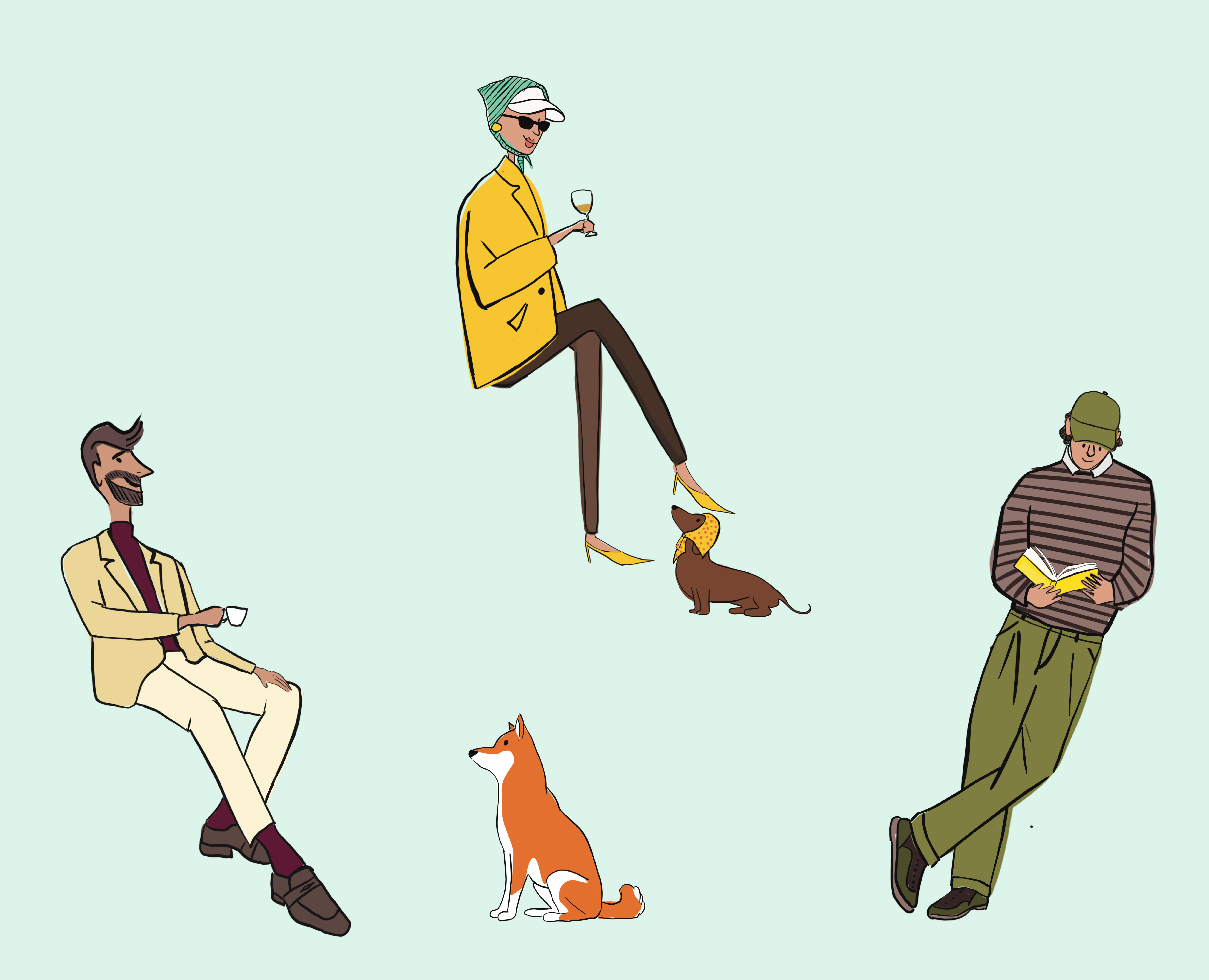 Иллюстрации для кофейни YU