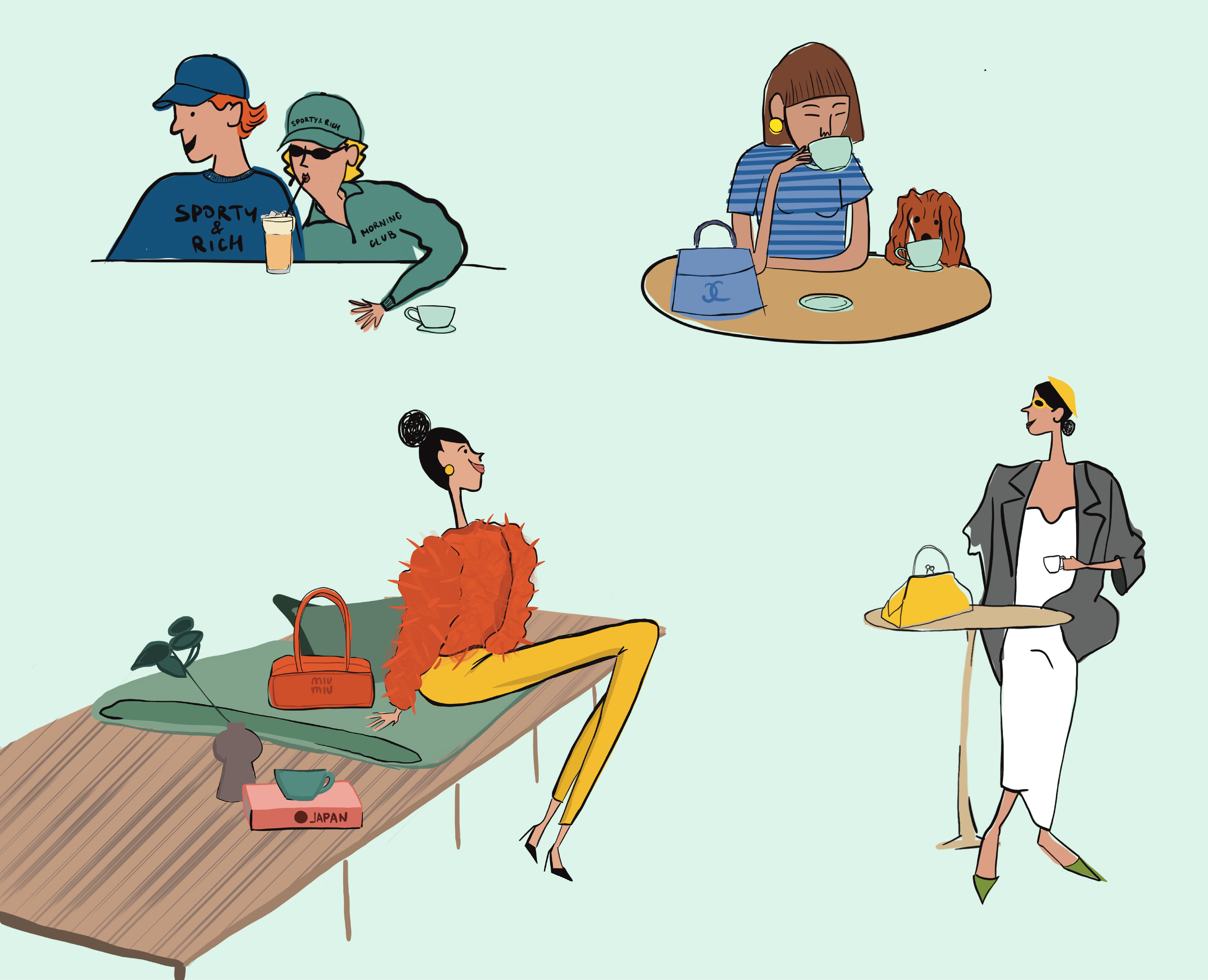 Иллюстрации для кофейни YU