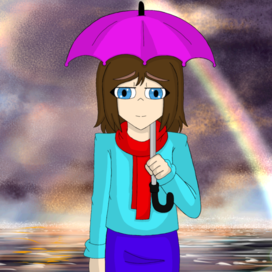 Девушка с зонтом 