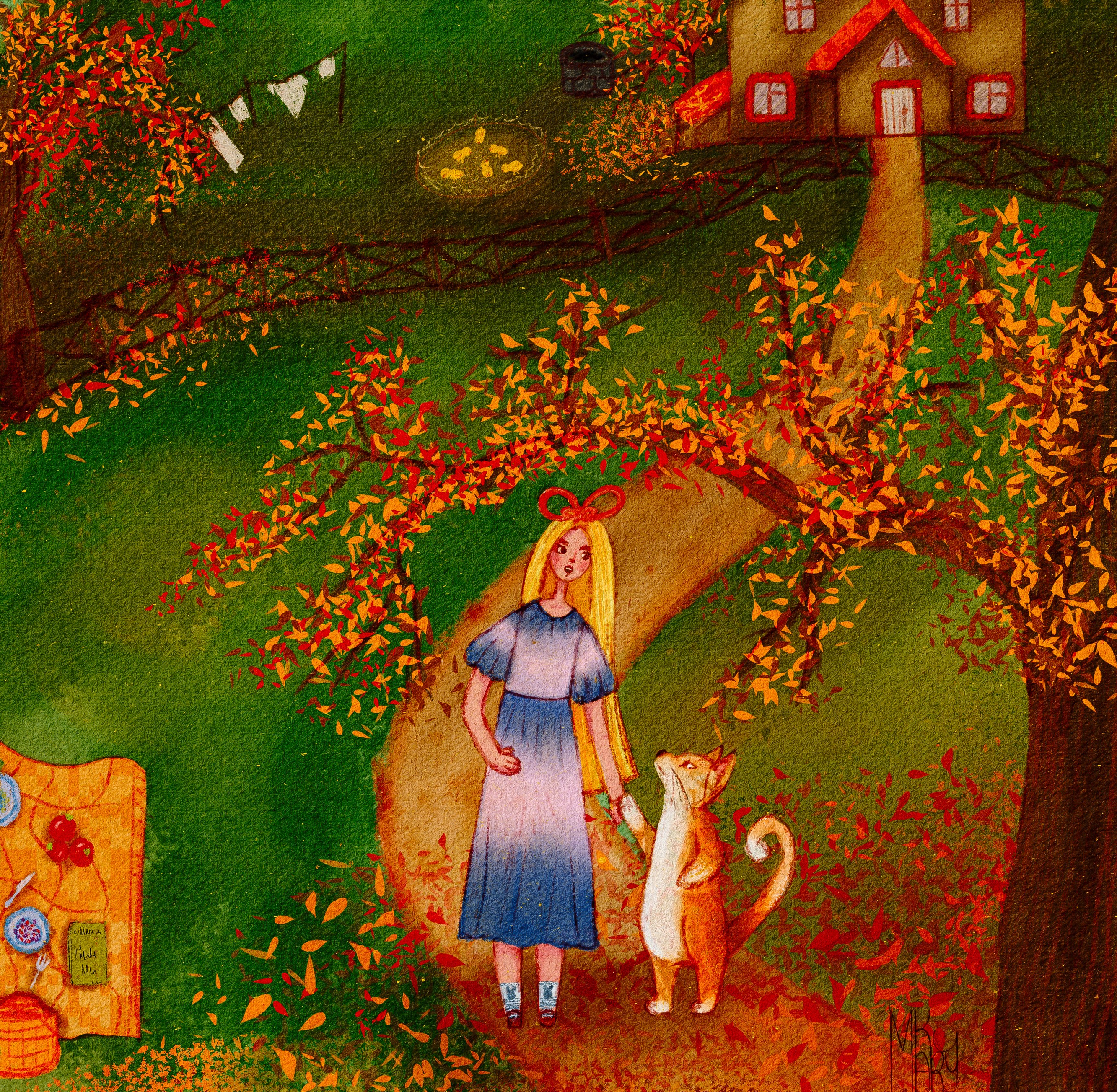 Алиса и кошка Дина