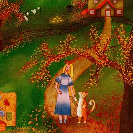 Алиса и кошка Дина