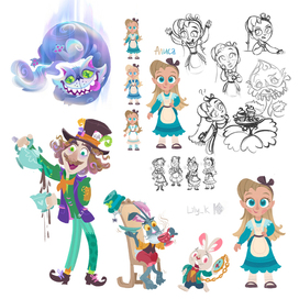 Разработка персонажей "Алисы в стране чудес"