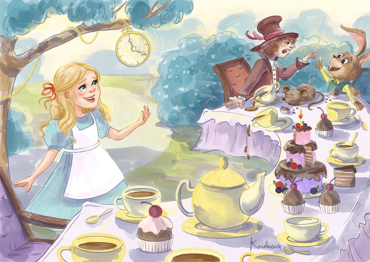 Иллюстрация для книги "Алиса в стране чудес"