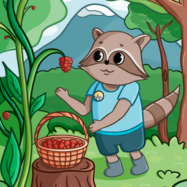 Енот для раскраски