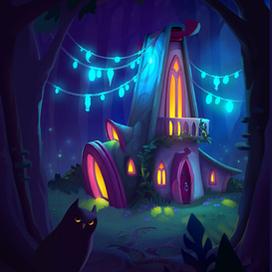 Эльфийский домик в ночи - Казуал