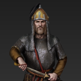 Русский воин в кольчуге