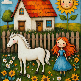 хижина с подсолнухом