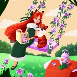 Девочка и лисенок