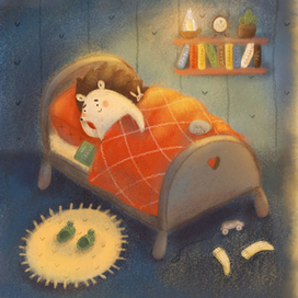 Иллюстрация к сказке Сергея Козлова "Поросенок в колючей шубке"