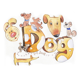 веселые песики_ иллюстрация на заказ