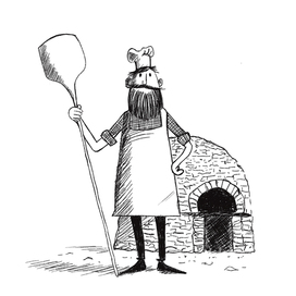 Иллюстрации для пиццерии Slice Guys