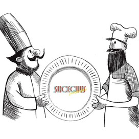 Иллюстрации для пиццерии Slice Guys