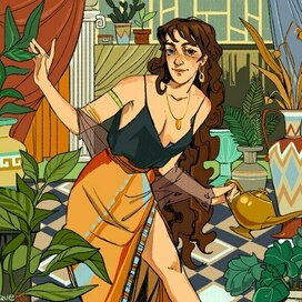 vases, plants and her caring touch