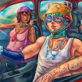 Мои персонажи в машине