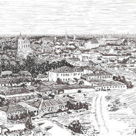 Ретро панорама города Озёры