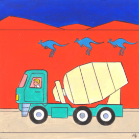 Иллюстрация в детский журнал "А почему? " Издаётся редакция-Юный техник. Опубликовано в журнале. Тема: Новая технология строительства дорог в Австралии. Стиль иллюстрации декоративный. Художник: Марат Брызгалов.