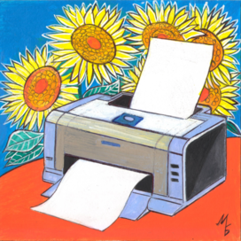 В журнал "А почему?" Рубрика" Со всего света". Редакция-Юный техник. Опубликовано в журнале. Иллюстрация с расчётом на уменьшение. Тема: Новая разработка, бумага на основе пыльцы цветов. Художник: Марат Брызгалов.