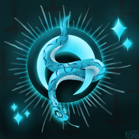 Лунная змея | Мрачные иллюстрации