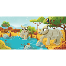 книжная иллюстрация носороги