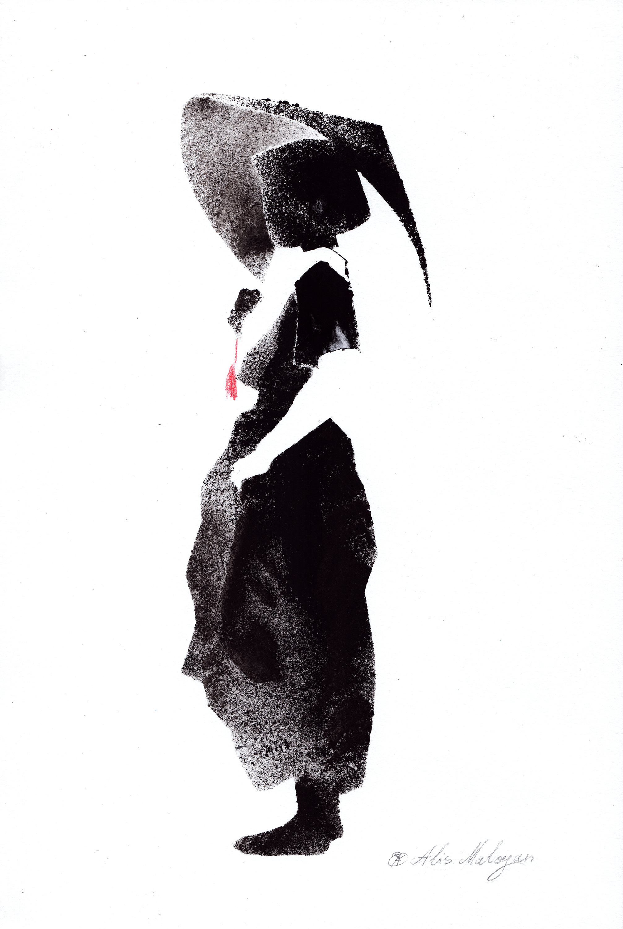 Девушка с китайским зонтом