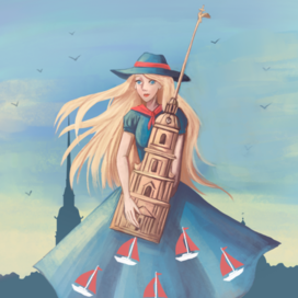 Девушка и Петропавловская крепость