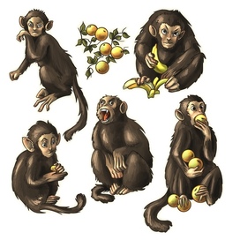 Стикеры с обезьянками 