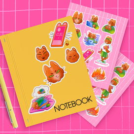 Стикерпак кот фрилансер 