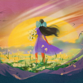 Девушка в поле комикс 