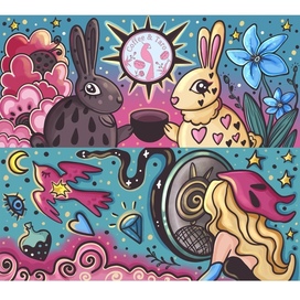 концепт проект иллюстрации магические для кофе с магией