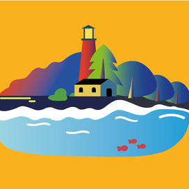 Векторная иллюстрация. Туризм. Маяк