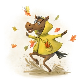 Конь в вихре листопада