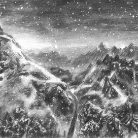 Пейзаж углём