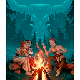 Ночью у костра