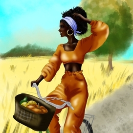 Знойная красотка на велосипеде 