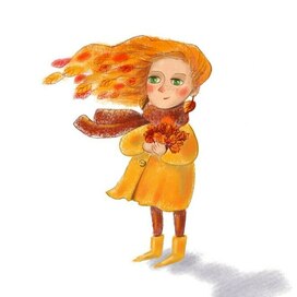 Осенняя девушка с листями