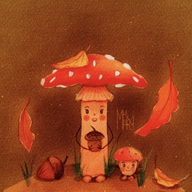 Милая осенняя иллюстрация