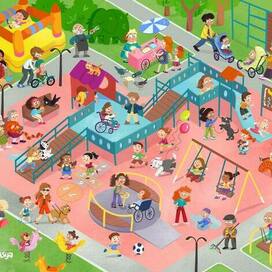 Виммельбух детская площадка