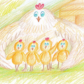 Курица с цыплятами