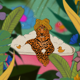 Растровая иллюстрация с леопардом