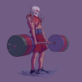 скелет со штангой 1