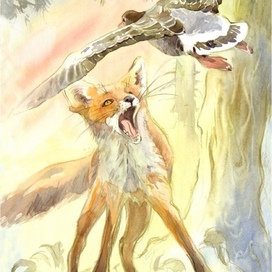 Гуси дразнят лиса Смирре