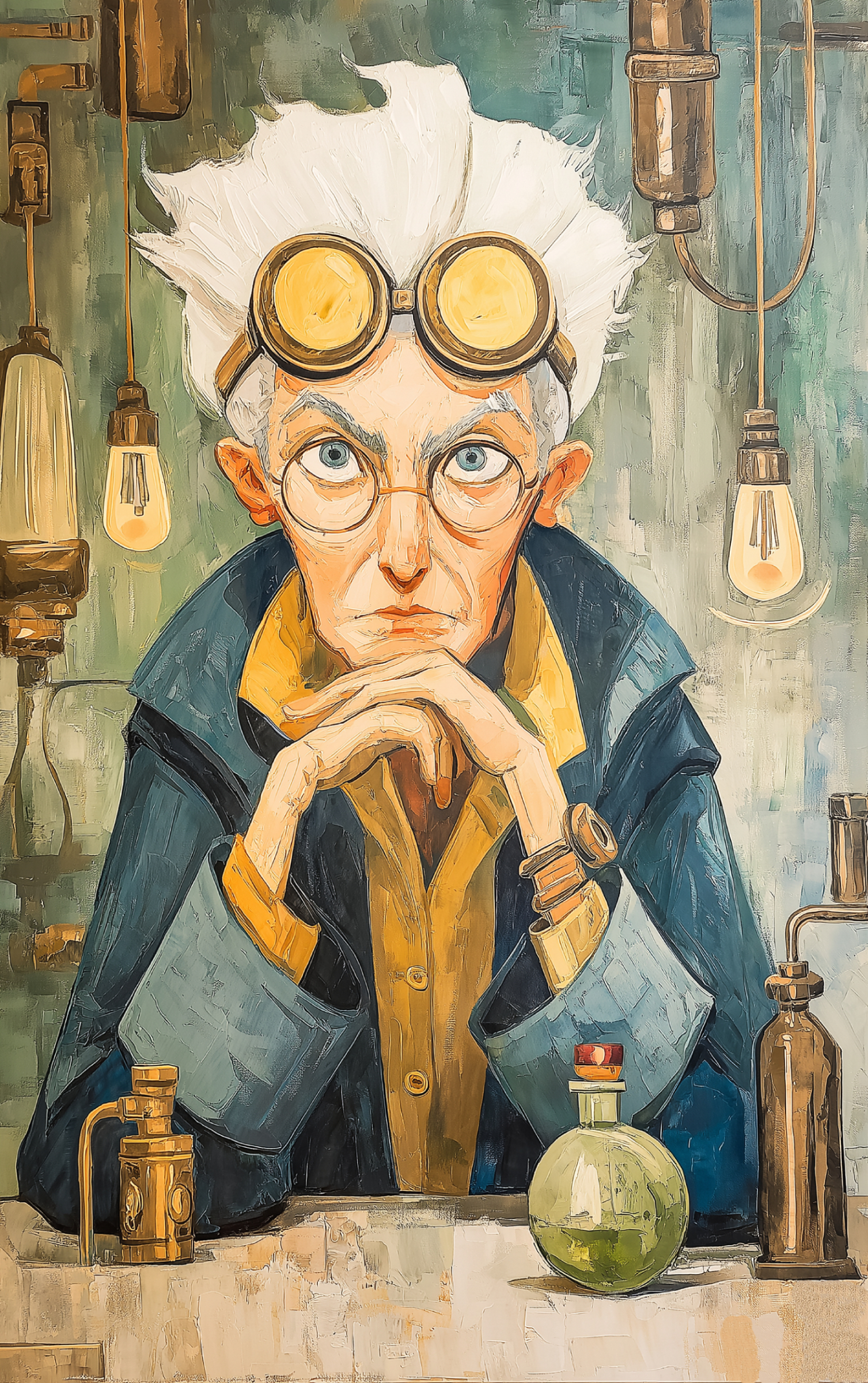 Алхимик в лаборатории