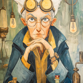 Алхимик в лаборатории