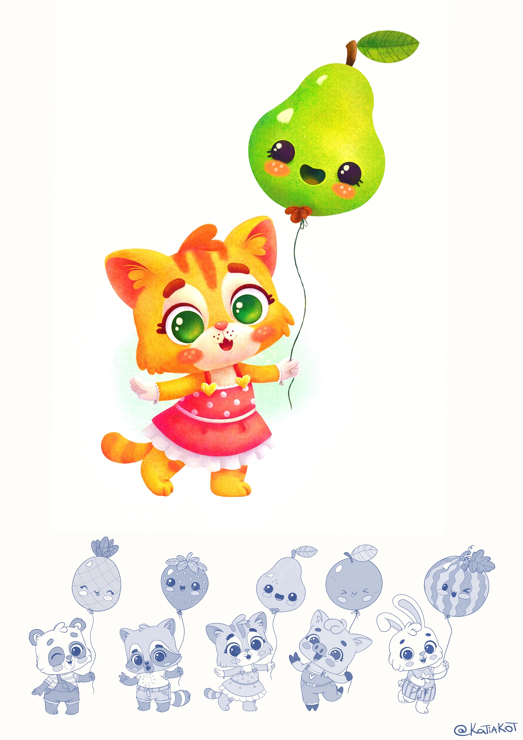 Серия персонажей для бренда сладостей