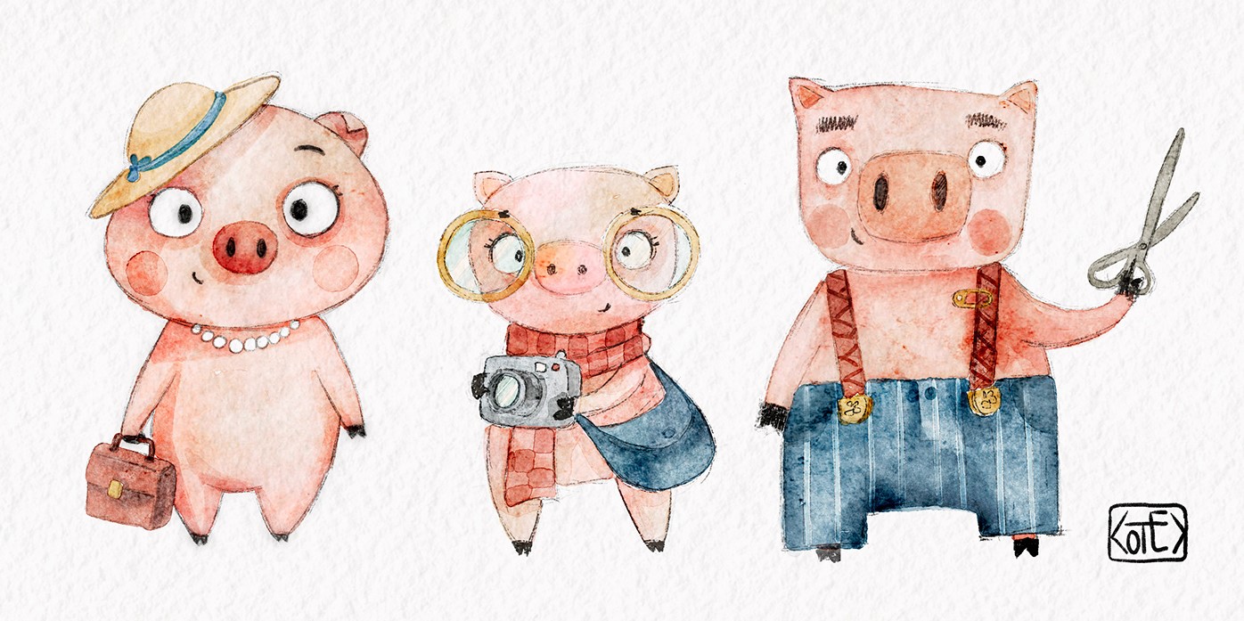 Три Поросёнка — Персонажи