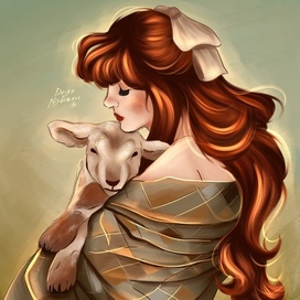 Девушка с барашкой