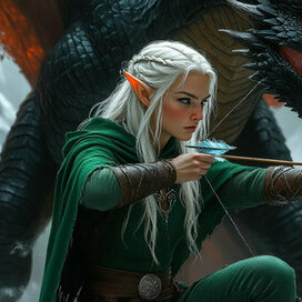 Эльф с драконом