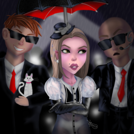 Девушка под дождём