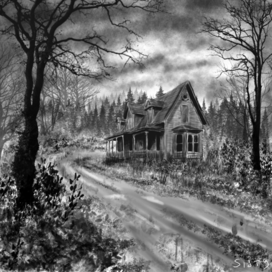 мрачный дом в лесу