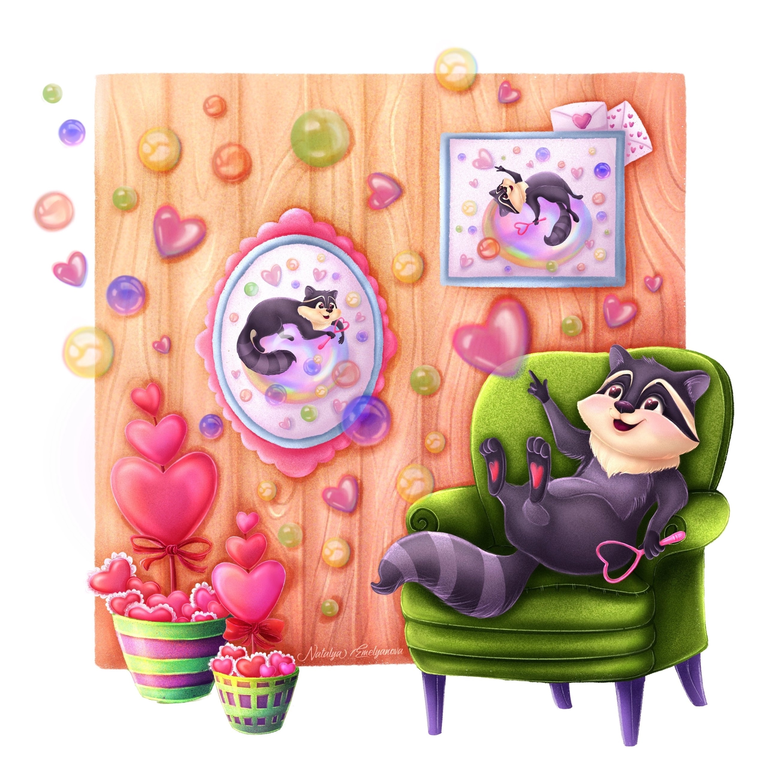 Енот-любитель мыльных пузырей